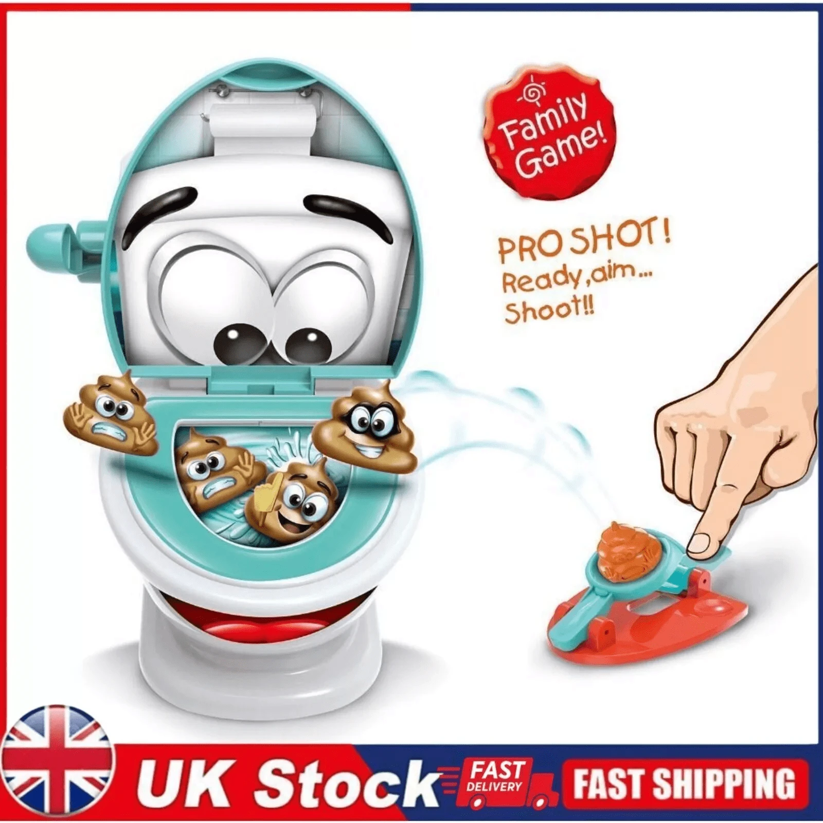 Poop Shoot Game Toy - Funny Toilet Games - Poop Shoot Game April Fools' Day UK - Green - View 1