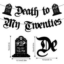 1 套，DIY 绳子哥特式死亡我的 20 年代装饰，DIY 闪光 30 岁生日派对横幅，为我的青春 20 年代葬礼派对装饰，圣诞节