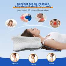 Pain Relief Cervical Pillow For Neck Support,Adjustable Ergonomic Pillow Cozy Sleeping,Odorless Orthopedic Memory Foam Pillows,Contour Bed Pillow For Side Back Stomach Sleeper…