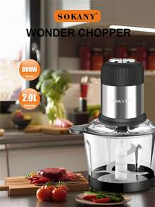 SOKANY-7025A 绞肉机电动切碎馅料和研磨蔬菜馅料，2L 大容量绞肉机 - 美規A型插(110-127V) - 查看 2