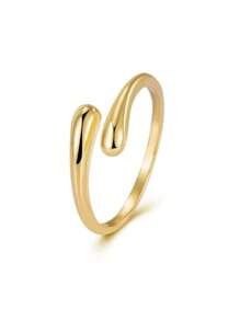 1pc S925 Sterling Silver Waterdrop Design Open Ring, Unisex Hand Accessory.