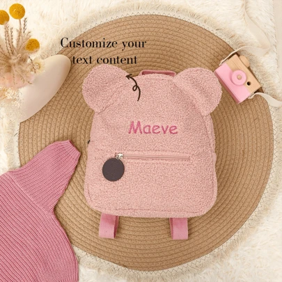Teddy Bear Backpack Toddler Backpack, Custom Name Backpack Embroidered Bag Embroidered Kids Backpack Toddler Backpack Custom Name Kids Bag Multi-Functional, Compact, Ornamental Baby Gifts, Toddler Fashion, Cute Baby Gifts For Him Family, Friends, Daughter, Son, Her For Birthdays, For Children's Day For Winter/Autumn Winter Gift Ideas, For Children's Day, Spring Break,Easy Comfort,Birthday Gift,Christmas Gift