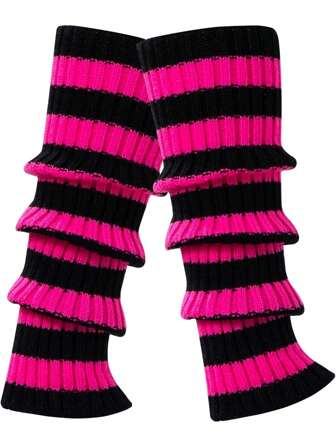 1 Pair Women Leg Warmers, Party Dance Sports Yoga Rib Knitted Leg Warmers