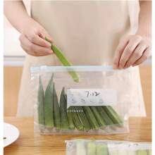 Reusable Plastic Bags With Zipper, Fresh Bags, Kitchen Storage Organization, Fruits, Vegetables, Cereals, Organizers - 彩色 - 查看 7