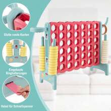 Huge 4 In A Row Game, Strategy Game With 42 Rings, Basketball Hoop & Throwing Game & Quick Release Lever - Blue - View 1