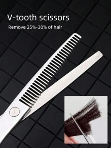 1pc/2pcs High-Quality Hairdressing Scissors Set, Stainless Steel Haircut Shear, Bangs Trimmers, Household Hair Cutting Tool,Back To School,Travel Holiday Essentials,Hair Accessories For Women - Silver - View 7