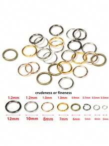 200pcs/Pack Delicate Minimalist Open Jump Rings, Closed Linking Rings, Handmade DIY Bracelet, Earrings, Jewelry Accessories - 200 Pcs/pack Single Loop - View 3