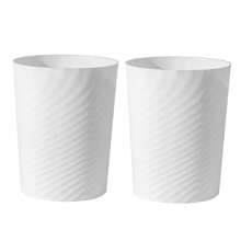 Plastic Small Trash Can Wastebasket, Garbage Container Basket For Bathrooms, Laundry Room, Kitchens, Offices, Kids Rooms, Dorms, 1.8 Gallon, White, 3 Pack - White - View 1