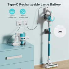 MOOSOO S6 Cordless Stick Vacuum Cleaner, Lightweight Vacuum Cleaner With 18kPa Suction, 2600mAh Battery, Type-C Charging,  For Hard Floor, Carpet, Pet Hair - US A Type Plug(110-127V) - View 2