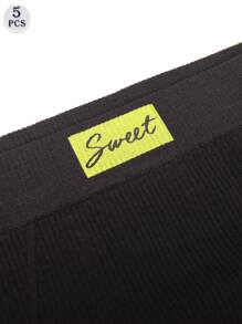 MIOTAN 5-Pack Women's Multi-Color High Waist Contrast Color Comfortable Underwear Women's Briefs - Multicolor - View 3