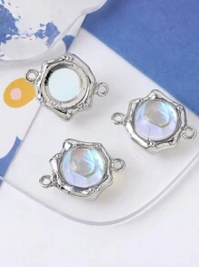 Stylish Silver-Color Camellia Flower Connector Pendant For DIY Earrings, Necklaces And Bracelets Valentines - Multicolor - View 4