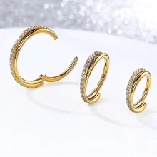 1pc 316L Stainless Steel Nose Ring Hoop 16G Conch Piercing Jewelry Clear CZ Double Helix Earring Tragus Daith Piercing Jewelry For Women - Piercing Jewelry - View 2