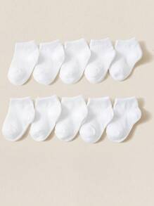 10/15/20 Pairs Kids Socks, Solid Color Stripe Classic Simple Breathable Soft Skin-Friendly Fashionable Casual Short Socks, Suitable For Children's Daily Life Or Back To School