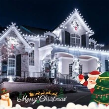 1 件 50/100/200/300 LED 太阳能户外灯串，8 种模式铜线仙女灯，适用于派对、阳台、草坪、庭院、花园、户外照明、圣诞装饰万圣节圣诞节感恩节礼物 - 彩色 - 查看 7