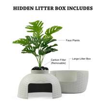 RoyalCraft Hidden Cat Litter Box Enclosure With Decorative Planter
