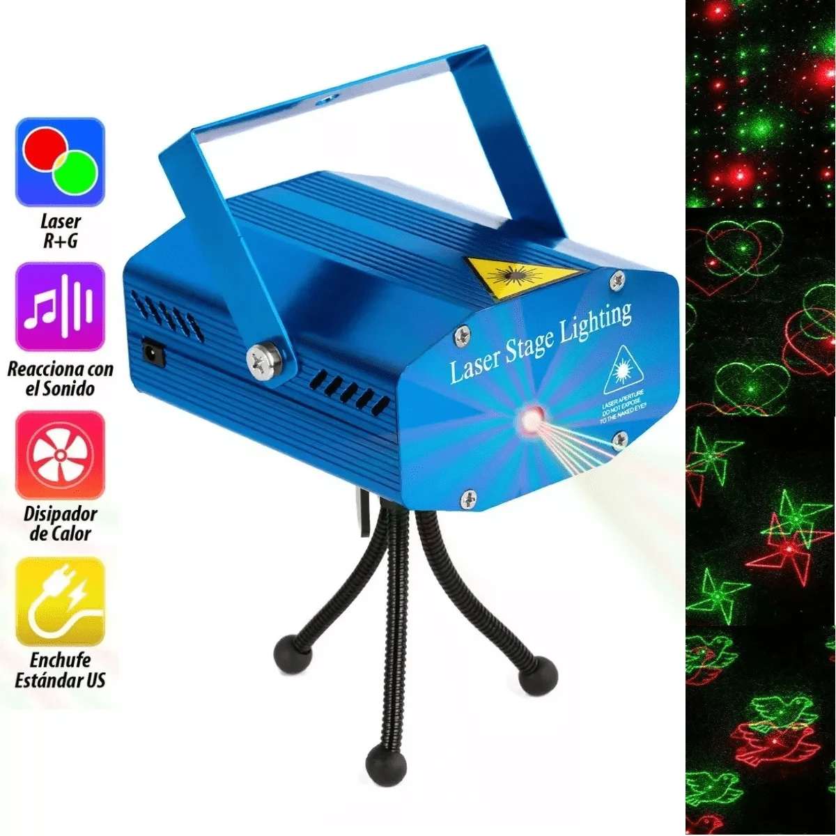 Proyector C/Control Potente Gran Capacidad Luces Led Multicolores