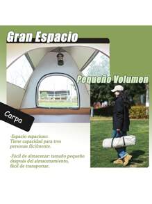 Carpa de campamento para 2 - 3 personas, carpa de campamento familiar impermeable, doble capa resistente a los rayos ultravioleta, 2 ventanas, 2 tiendas de campaña familiares inmediatas para acampar y caminar - Blanco - Ver 2
