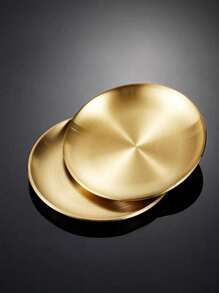 6 件不锈钢餐盘、配菜、开胃菜盘、金色调味盘带支架圣诞礼物、学校用品 - 金色 - 查看 4