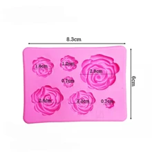 Mini Roses Silicone Mold For Confectionery And Biscuit 380 - Hồng - Xem 3