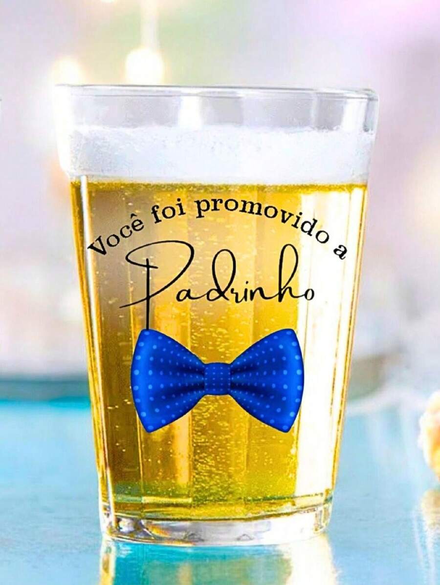 1 American Cup 190ml Personalized Glass Godfather Godmother Invitation Wedding Christening Creative Gift Grooms Water Resistant Juice Beer - 藍色 - 查看 1