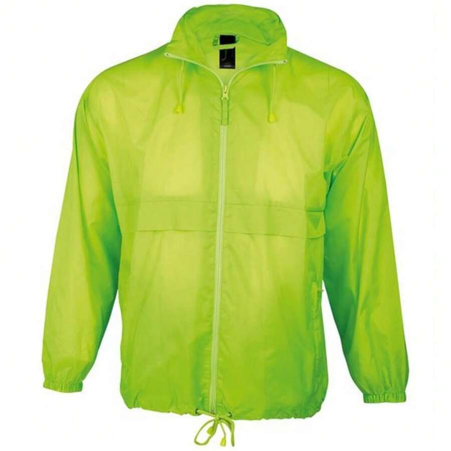 SOLS Unisex Surf Windbreaker Lightweight Jacket (Neon Green) - Lime Green - View 1