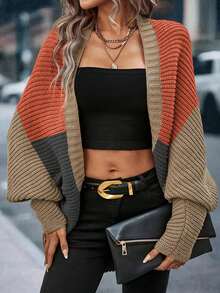 Áo len cardigan móc nhiều kiểu thời trang dành cho nữ, 3 màu, tay áo cánh dơi đi nghỉ thường ngày - Nhiều màu - Xem 5