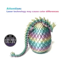 1 pieza Juego de Dragón de Cristal de Imitación con Huevo, con autorización, color aleatorio cada set, Portaplumas, Láser Fidget Dragón 3D Holográfico Impreso con Articulaciones, Coleccionable Creativo, Regalo, Decoración de Acuario, Decoración del Hogar, Adorno Gótico de Cumpleaños