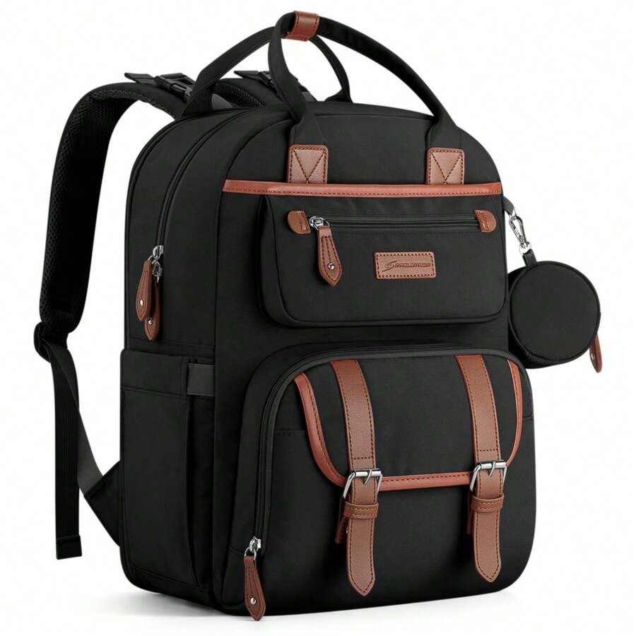 Maelstrom Diaper Bag Backpack,Baby Bag,29 L Expandable Diaper Backpack For Mom Dad,Baby Bag With Changing Pad - màu đen - Xem 1