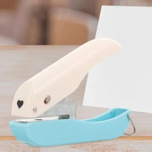 1pc Heart Shaped Paper Punch Craft Hole Puncher, Single Hole Punch For DIY Tags - Blue and White - View 3