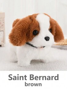 1 件仿真毛绒小狗会走路吠叫并发出声音可爱泰迪狗拉布拉多/圣伯纳犬创意电动儿童玩具电子宠物男孩女孩毛绒玩具礼物适合 3 岁以上儿童