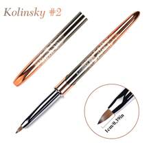 Ovaler Kolinsky Nagelpinsel geeignet für Acryl Anwendungen, professionelles Nagelextensions Werkzeug Streifen Nagel Zeichen Stift geeignet für DIY Zuhause und Salons