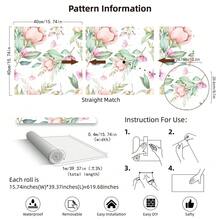1pc Scandinavian Style Floral Garden Wallpaper - Multicolor - View 3