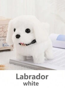 1 件仿真毛绒小狗会走路吠叫并发出声音可爱泰迪狗拉布拉多/圣伯纳犬创意电动儿童玩具电子宠物男孩女孩毛绒玩具礼物适合 3 岁以上儿童