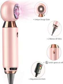 Professional Hair Dryer 800W Lightweight & Compact Blow Dryer Powerful Flow Hair Dryers For Travel And Home Concentrator Nozzle Gray - 查看 8