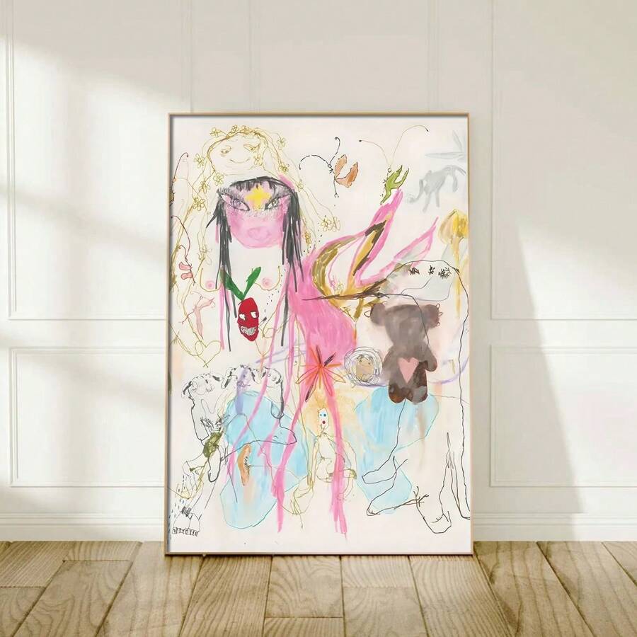 1 pieza Póster inspirador - Arte de graffiti callejero de alta calidad, decoración de pared de lienzo para sala de estar y dormitorio, sin marco - Multicolor - Ver 1