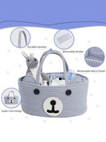 Canasto para pañales, Búsqueda de registro de bebé, Esenciales para recién nacidos, Canasta de almacenamiento para bebé con asas resistentes, Organizador portátil grande para almacenamiento de pañales, Canasta para guardería, Bolsa MAMA - Multicolor - Ver 7