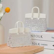 1pc Fashion Bag Shaped Small Table Lamp, Plastic Decorative Light With Battery, Modernist Street Light Design Decorative,Christmas Gift Festival Gift