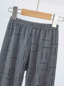 Bộ đồ lót giữ nhiệt in họa tiết dài tay 2 món cho bé trai, gồm áo và quần, Xuân Thu Đông - Xám - Xem 7