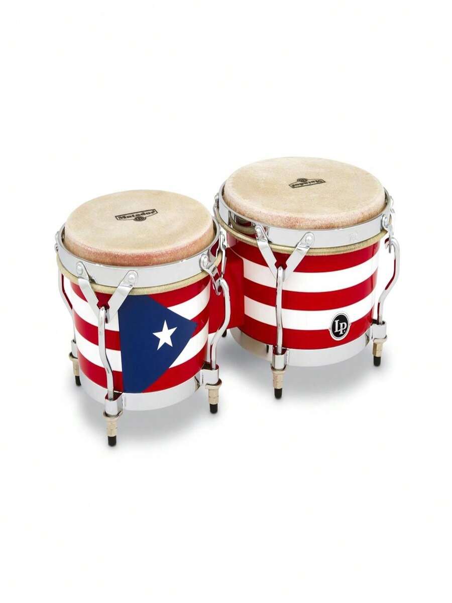 Matador Wood Bongos Latin Percussion LP - Natural Chrome Finish