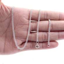 Men's Chain Necklace In Stainless Steel 60cm 2.5 Mm 925 Silver Plated - Silver - View 4