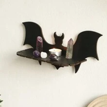 رف خشبي خفيف بشكل نعش 1قطعة مع خطاطيف لعرض الغرائب والفضول زينة جدار هالوين للمطبخ والغرفة رف لعرض الكريستال هدايا سحرية للنساء