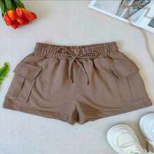 Shorts Bermuda Cargo Moletinho High Waist Super Model 2024 - Rỉ Nâu - Xem 4