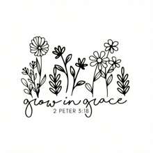 熨烫花朵转印贴纸 黑色涤纶补丁 用于 DIY 服装 T 恤牛仔裤背包装饰，可洗植物热转印贴花 - 1 件装 2 Peter 3:18 - 彩色 - 查看 1