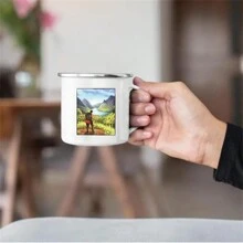 1 件定制徽标或照片搪瓷杯公司徽标营地杯婚礼徽标搪瓷咖啡杯牛奶杯、饮料杯、定制专属茶杯、特别而独特的礼物结婚周年纪念礼物圣诞礼物生日礼物、多功能、耐用、防霉、装饰、可重复使用、无需熨烫、精致、时尚、高品质、适合他、家庭、花园、办公室、周年纪念日、情人节、母亲节、生日、父亲节、毕业典礼、婚礼、乔迁之喜的理想礼物 - 黃色 - 查看 11