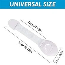 10pcs White Kids Cabinet Locks, Baby Proof Security Protector Drawer Door Cabinet Locks, Plastic Door Locks(After Pasting, Please Let It Stand For 24 Hours Before Use)Baby Shower Family Decorations Gifts - White - View 4