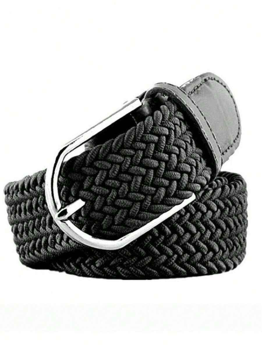 Men's Casual Braided Adjustable Belt Promotion - 黑色 - 查看 1