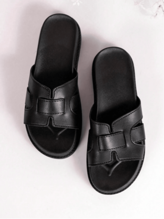 女士新款时尚百搭纯色经典复古系带平底凉鞋防水厚底罗马鞋度假风户外夏季凉鞋厚底凉鞋后带字母随机