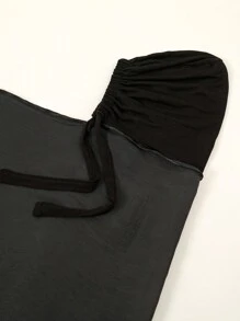 1pc Solid Color Metallic Shiny Hijab Turban With Elastic Band, Year-Round Wear - Island Wrinkle - View 3