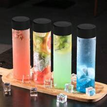 6 Packs 13.6 OZ (400 Ml) Clear PET Plastic Juice Bottles With Black Lids- Plastic Smoothie Bottles Ideal For Juice, Milk And Other Beverage,Empty Plastic Juice Bottles With Leak-Proof Caps Clear Water Bottle, For Outdoor, Camping