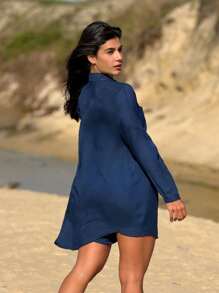 Beach Outfit Summer Shirt And Shorts - 藏蓝色 - 查看 2